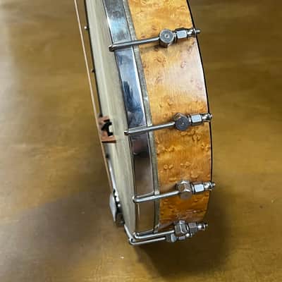 Vintage 1920s Banjo Mandolin Project Birdseye Maple Open Back 8-String Calfskin Head image 8