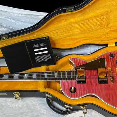 NEW! Gibson Dealer Select Custom Shop Les Paul Custom AAA Figured Top - Transparent Pink - Authorized Dealer - WOW! 8.8 lbs - G05750 image 15
