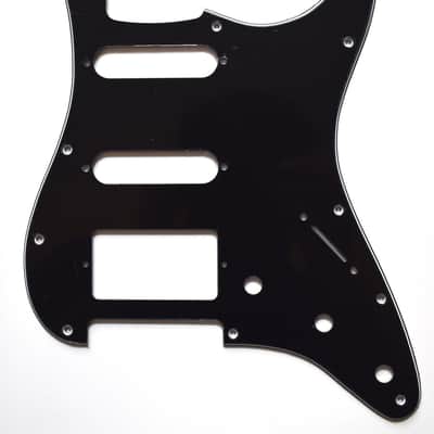 Black Stratocaster SSH Pickguard, 3ply 11holes image 1