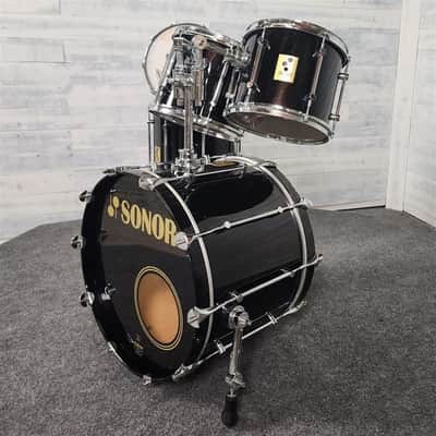 Used Vintage Sonor Force 3000 5pc Drum Set Black - Fair image 2