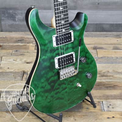 Mint PRS Wood Library CE-24 Satin Quilt Top - Emerald Green with Gigbag image 9