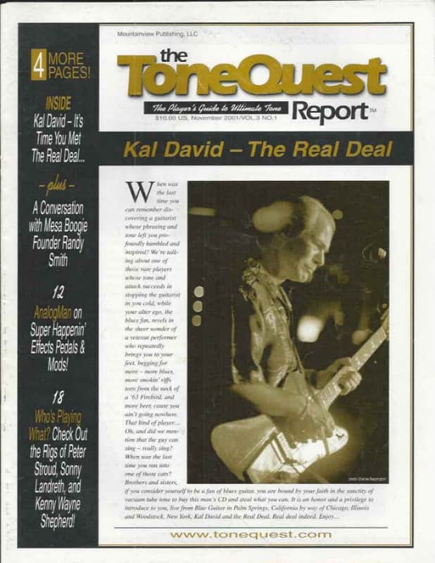 ToneQuest Report magazine, November 2001/ Vol. 3 No. 1, Kal David- It's time you meet the real deal 2001 image 1