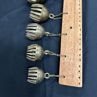 Dobani ELPB 5-Piece Elephant Bells on Rack, Solid Brass, Graduated from 1.5"-3" image 2