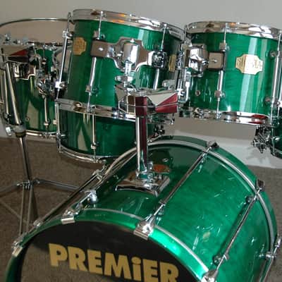 Premier Signia 5Pc Drum Set. Emerald Green Lacquer. Maple Shells. Excellent! image 2