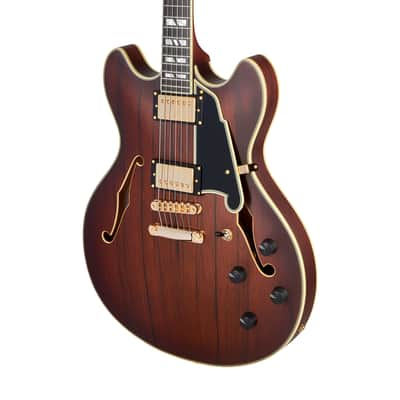 D'Angelico Deluxe DC Satin Brown Burst w/Case image 5