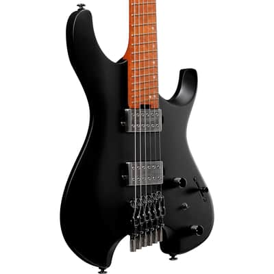 Ibanez Quest Standard QX52-BKF 6-String Headless Solid Body Electric Guitar with Roasted Birdseye Maple Fretboard, Right-Handed, Black Flat image 6