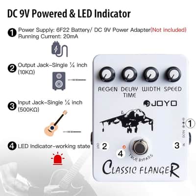 Joyo Classic Flanger Metallic Flange Sounds Guitar Effect Pedal True Bypass image 5