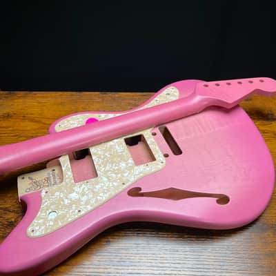 Warmoth Jazzmaster/ Flamed Maple Body & Neck “Pink Set” image 2