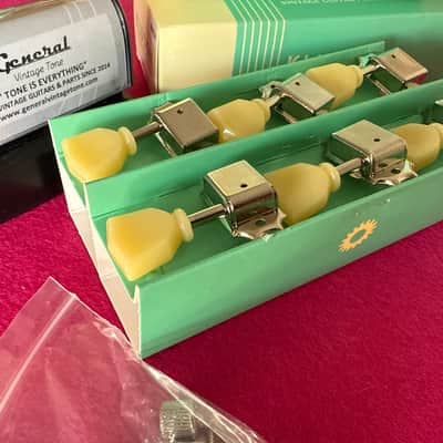 Kluson  No line 3 + 3 tuners Left and rigth hand used in Gibson Les Paul 1952 to 1956 2020 Nickel image 6