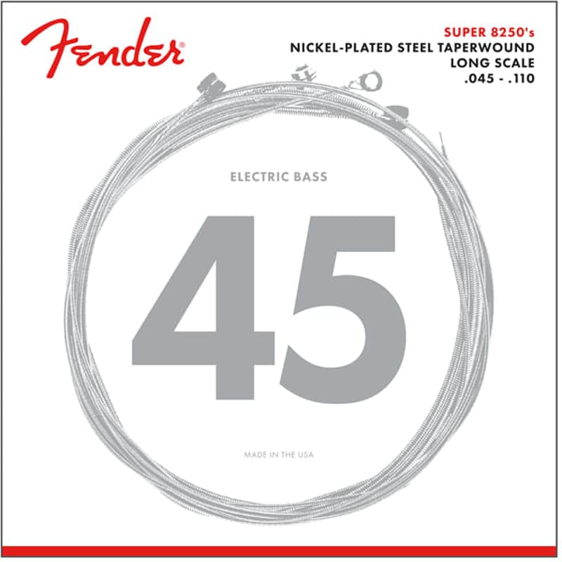 Fender #0737250406 - 7250 Bass Strings, Nickel Plated Steel, Long Scale, 7250M .045-.105 Gauges, (4) image 1