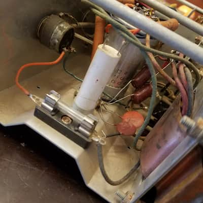 Knight 18-Watt hi-fi amplifier mixer mono tube 83-YX-797 and kit build instructions 1959 - Silver face tan wrinkled paint body image 9