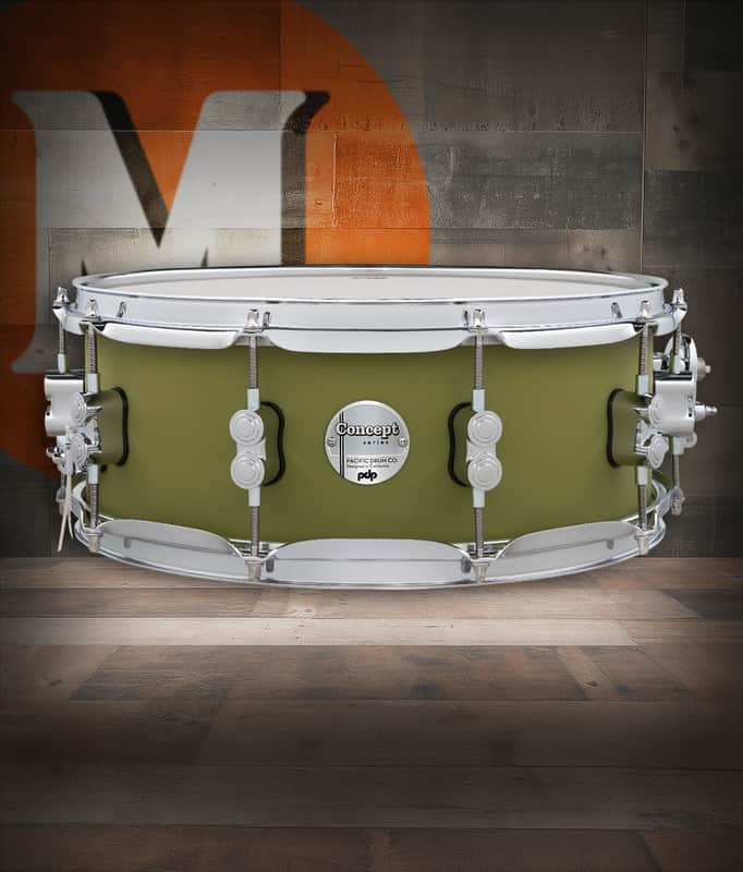PDP Concept Maple 5.5x14 Satin Olive FinishPly Snare (PDCM5514SSSO) image 1