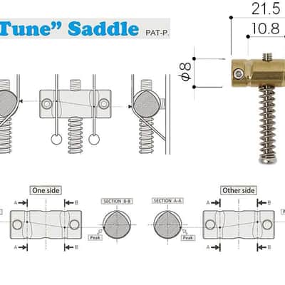 GOTOH In-Tune Compensating Saddles Fender Telecaster Tele *AGED² BRASS image 4