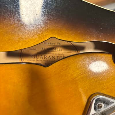 2008 Epiphone Casino Reissue – Vintage Sunburst – Rosewood Fretboard – Bigsby B7 Vibrato image 2