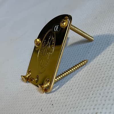 2004 Era Fender USA Deluxe 50th Anniversary Stratocaster Guitar Gold Neckplate & Screws for Contoured Heel image 5