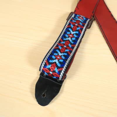 Vintage Ace Embroidered Guitar Strap Red White Blue Strap Clapton Hendrix image 7