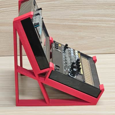 The Analog Source 2 Tier Gen 3 RED Desktop Stand for Volca Beats Bass FM Keys Nubass Loop Mix Sample Synthesizer Mixer Drum Rhythm Machine Sampler image 2