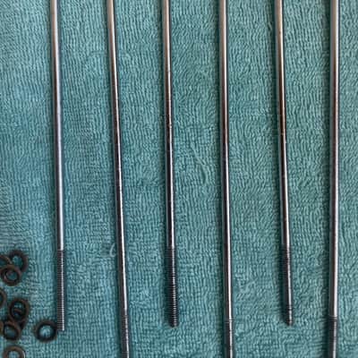 Del Rey MIJ Lot of 12 Bass Drum T tension rods + 11 claws 70s - Chrome image 16
