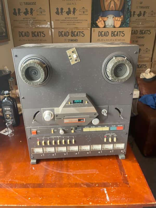 TASCAM 38 1/2" 8-Track Reel to Reel Tape Recorder 1980s - Black image 1