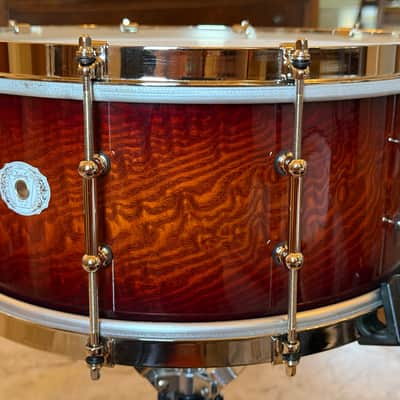 Ludwig Aged Exotic Tamo Ash 6.5x14 Snare Drum Cherry Carmel Lacquer image 4