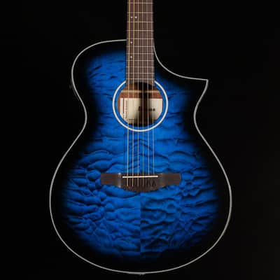 Ibanez AEWC16QA Acoustic Electric Guitar Trans Blue Sunburst (826) image 3