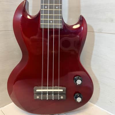 Aileen Music EU240 SG-Style Solid Body Electric Soprano Ukulele Cherry Red image 4
