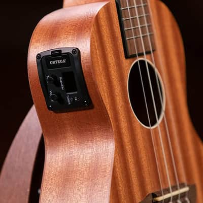 Ortega Guitars, 4-String Timber Series Concert Acoustic-Electric Ukulele w/Bag, Right (RFU11SE) image 5