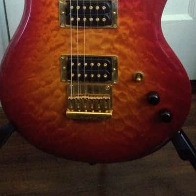 Ernie Ball Music Man Custom bulit 1990's - Cranberry burst, &clear image 6