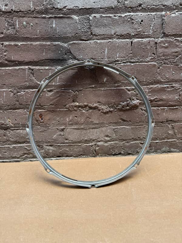 Unbranded 15" 8-Lug Drum Hoop / Rim – Chrome-Plated Steel – Vintage Replacement Part – Fair Condition image 1