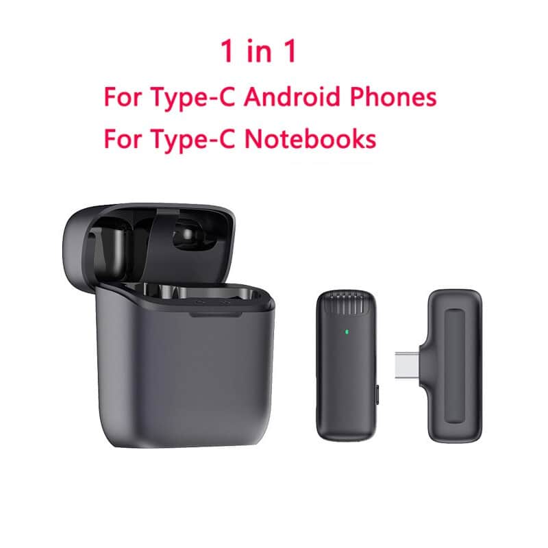 Wireless Lavalier Microphone Charging Case Mic Portable Audio Video Recording for iPhone Android Camera Notebook Live Gaming Mic image 1