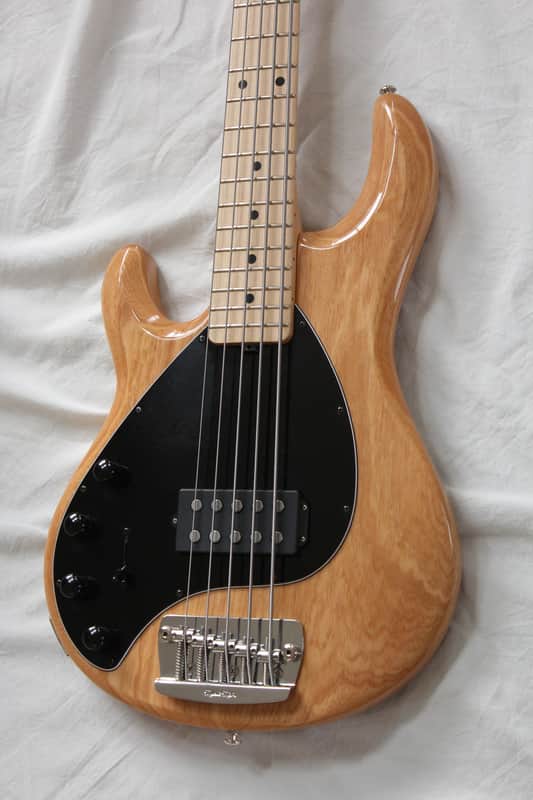 Ernie Ball Music Man StingRay 5 H Left Handed Lefty 5 String Electric Bass - Natural Gloss Finish image 1