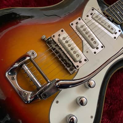 c.1966- Vox V241 Bulldog Mosrite Style Solid Body Guitars Made in Italy Vintage Guitars “Sunburst” image 6