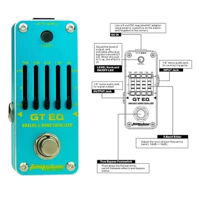 5 Band EQ Mini Guitar Pedal, Analog EQ Pedal, 5 Band GT Electric Guitar Equalizer (100Hz 250Hz 630Hz 1.6kHz 4kHz) Provides ±18dB for Each Band EQ Seeker for Guitar True Bypass image 4