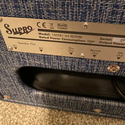 Supro 1605R '64 Reverb 5-Watt 1x8" Guitar Combo 2017 - Present - Blue Rhino image 3