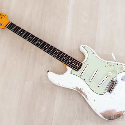 Fender Custom Shop 1961 Stratocaster Heavy Relic Aged Olympic White image 11
