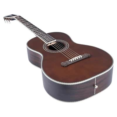 Washburn Victorian Parlor Acoustic Guitar, Vintage Brown image 9