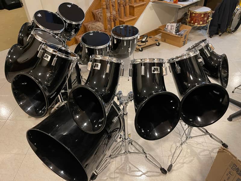 1970'S-1980'S RARE 12-PIECE NORTH DRUM SET, BLACK, EXCELLENT CONDITION!! image 1