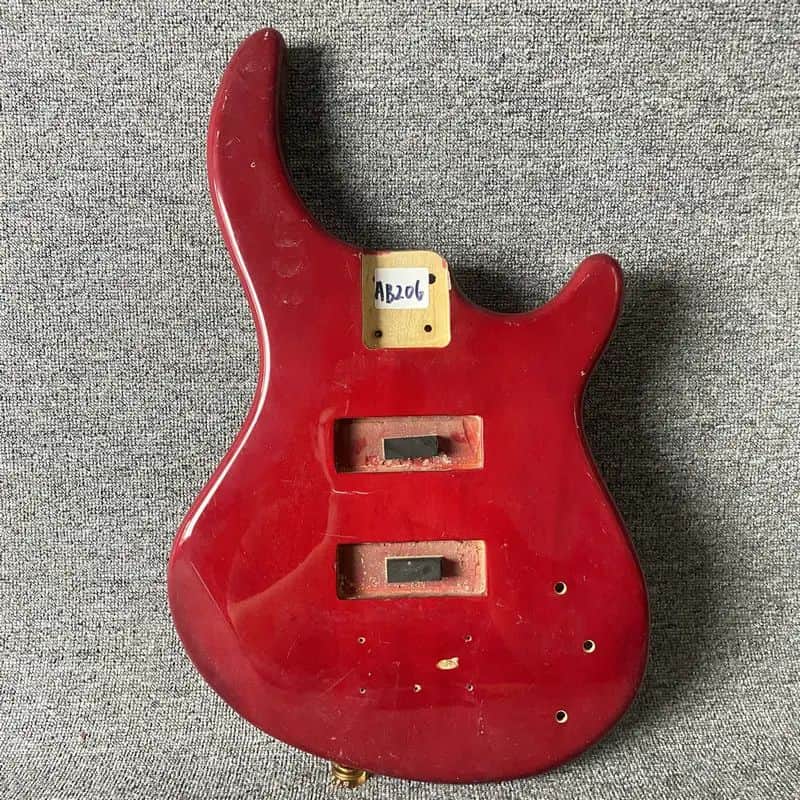 Red Glossy Finish 4 String Bass Basswood Body image 1