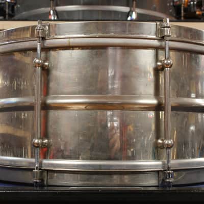 1930s Slingerland 6.5x14 Nickel Over Brass Artist Model Snare Drum image 4