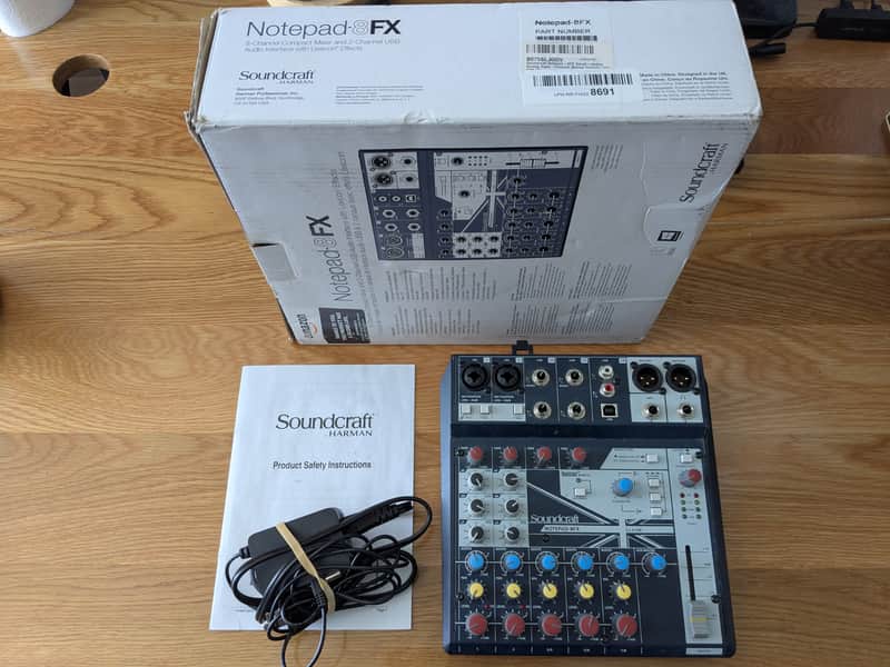 Soundcraft Notepad-8FX 8-Channel Analog Mixer with USB I/O 2010s - Blue image 1