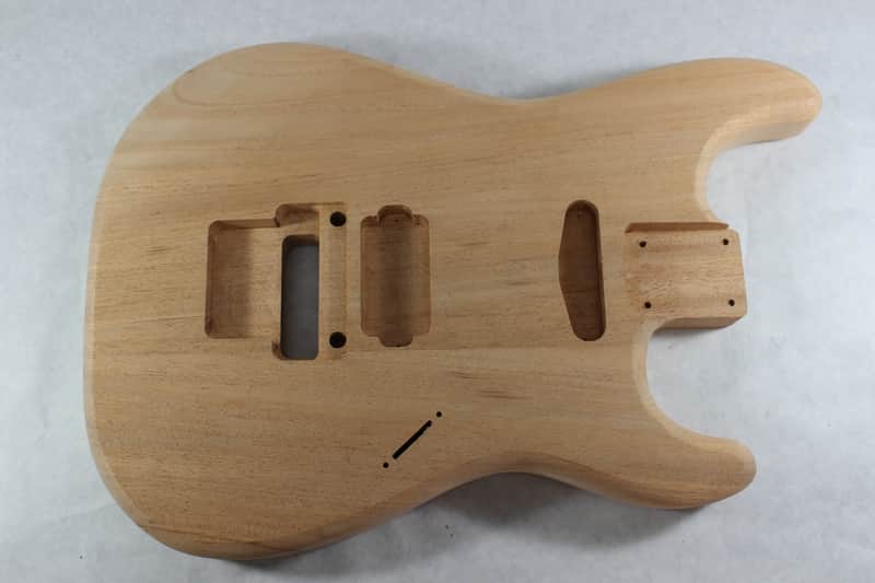 Unfinished Mahogany HxS guitar body - fits Fender Strat Stratocaster neck Floyd Rose J1342 image 1