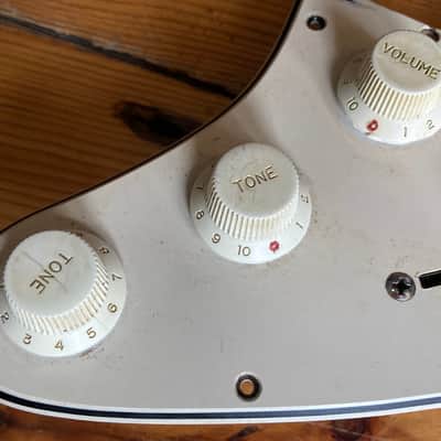 Vintage Circa 1970s Stratocaster Guitar Scratchplate HSS Slanted Part Loaded image 4