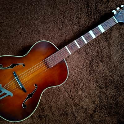 Extremely Rare Vintage 1950s Herrnsdorf Markneukirchen Jazz Guitar Made In Germany image 2