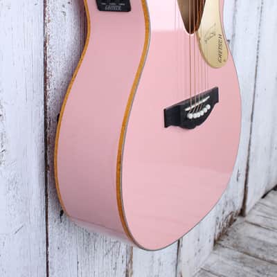 Gretsch G5021E Rancher Penguin Parlor Acoustic Electric Guitar Shell Pink image 10
