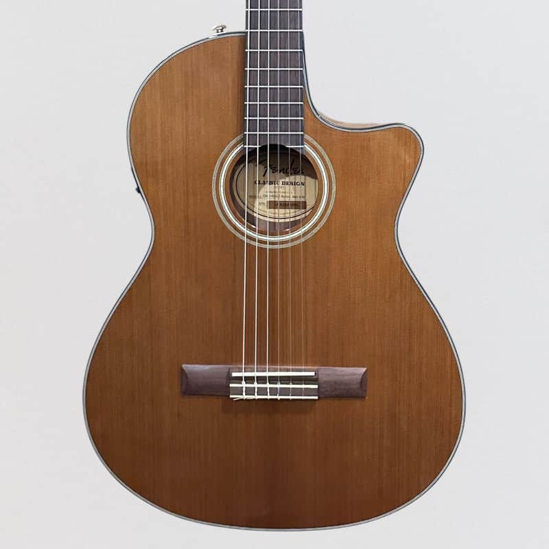 Fender CN-140SCE Thinline Concert Nylon String Acoustic Guitar w/ Case - Natural image 1