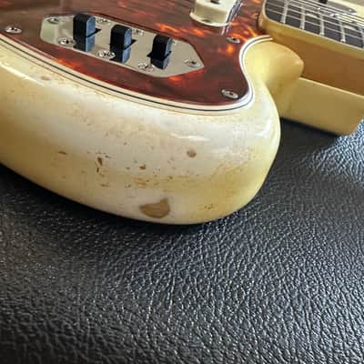 Fender Jaguar 1965 - Olympic White with Matching Headstock vintage 100% stock Johnny Marr Original Finish & Electronics – Original Case image 13