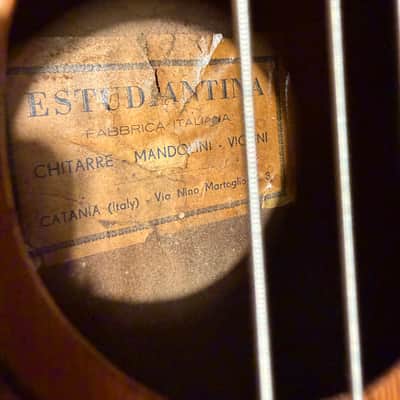 Vintage 1950s/60s Estudiantina Parlour Guitar – Made in Catania, Italy – Punchy Vintage Tone image 9