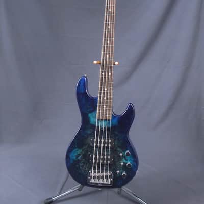 G&L L-2500 transparent blue over buckeye burl/ Namm 2018 one off image 2