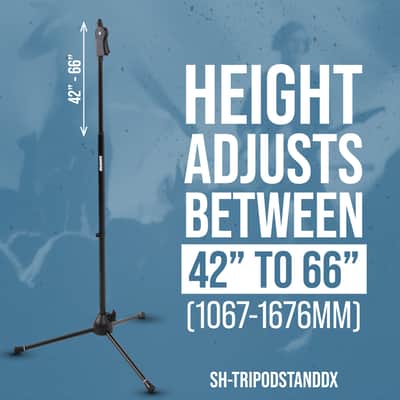 B-Stock Shure by Gator Deluxe Tripod Mic Stand with Pistol Grip One-Handed Clutch; (SH-TRIPODSTANDDX) image 6