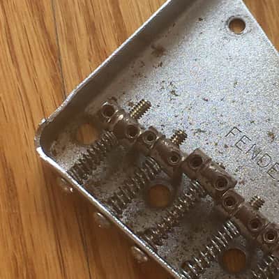 Vintage Fender 1970s Relic Tele Ashtray Bridge Plate Telecaster 6 Barrel Saddles image 5